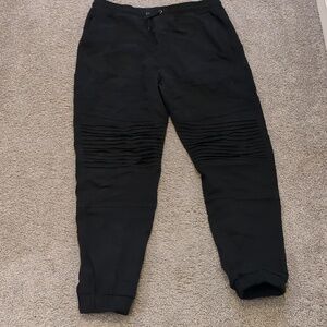 Unisex Black Twill Joggers
